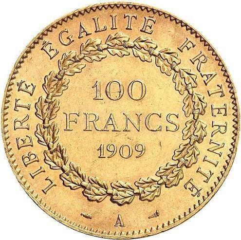 Reverse 100 Francs 1909 A "Type 1878-1914" - Gold Coin Value - France, Third Republic