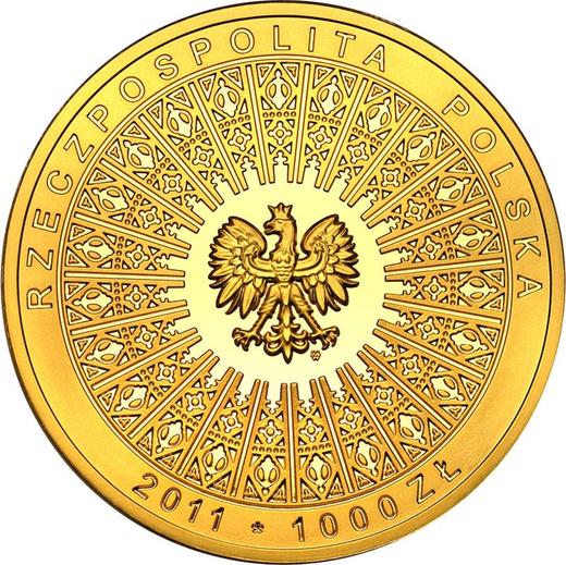 Anverso 1000 eslotis 2011 MW ET "Beatificación de Juan Pablo II" - valor de la moneda de oro - Polonia, República moderna