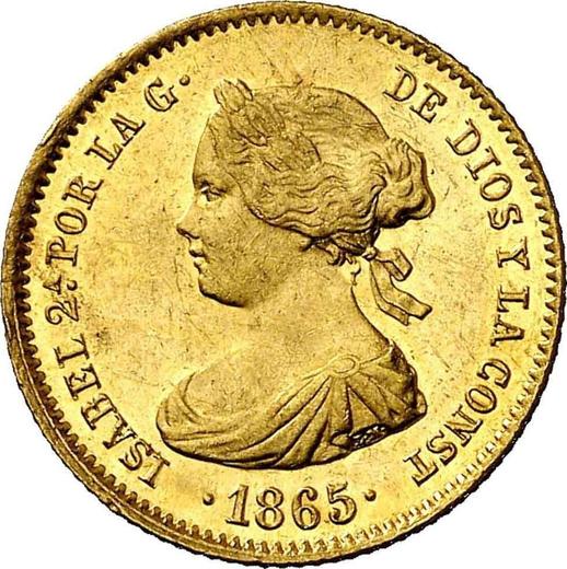 Obverse 4 Escudos 1865 - Gold Coin Value - Spain, Isabella II