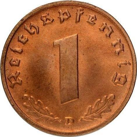 Obverse 1 Reichspfennig 1938 D "Type 1936-1940" -  Coin Value - Germany, Third Reich