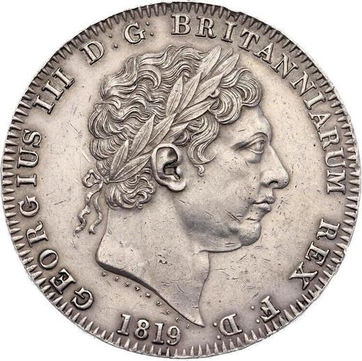 Anverso 1 Corona 1819 Canto "LX" - valor de la moneda de plata - Gran Bretaña, Jorge III