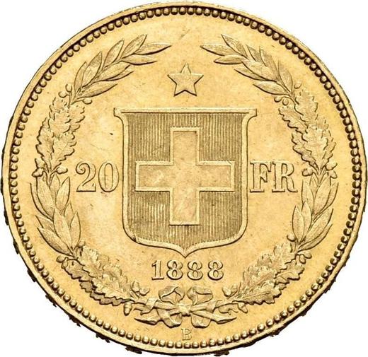 Reverse 20 Francs 1888 B - Gold Coin Value - Switzerland, Confederation