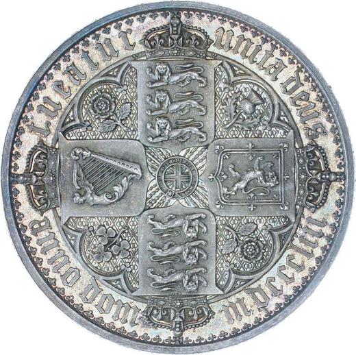 Rewers monety - 1 korona 1853 WW "Gotycka" Rant "SEPTIMO" - cena srebrnej monety - Wielka Brytania, Wiktoria