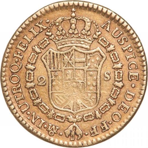 Reverse 2 Escudos 1779 Mo FF - Gold Coin Value - Mexico, Charles III