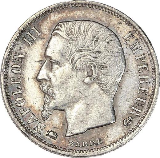 Anverso 50 céntimos 1856 D "Tipo 1853-1863" - valor de la moneda de plata - Francia, Napoleón III Bonaparte
