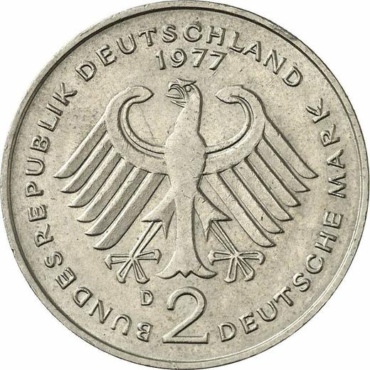 Revers 2 Mark 1977 D "Konrad Adenauer" - Münze Wert - Deutschland, BRD