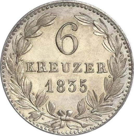 Reverse 6 Kreuzer 1835 - Silver Coin Value - Nassau, William