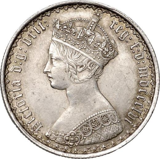 Obverse Florin 1856 WW "Gothic" - Silver Coin Value - United Kingdom, Victoria