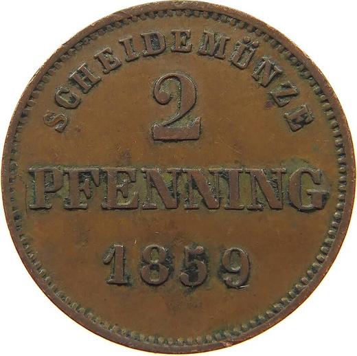 Rewers monety - 2 fenigi 1859 - cena  monety - Bawaria, Maksymilian II