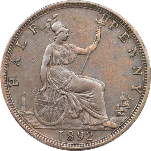 Reverse Halfpenny 1892 - Coin Value - United Kingdom, Victoria