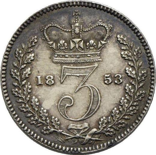 Reverse Threepence 1853 - Silver Coin Value - United Kingdom, Victoria