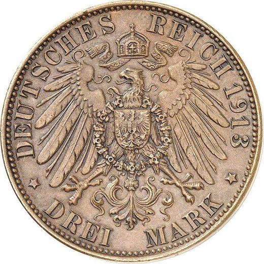 Reverso Pruebas 3 marcos 1913 A "Prusia" Guerra de Liberación - valor de la moneda - Alemania, Imperio alemán