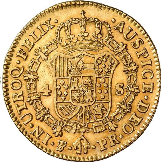Reverse 4 Escudos 1791 PTS PR - Gold Coin Value - Bolivia, Charles IV