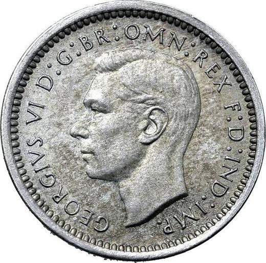 Awers monety - 2 pensy 1943 HP - cena srebrnej monety - Wielka Brytania, Jerzy VI