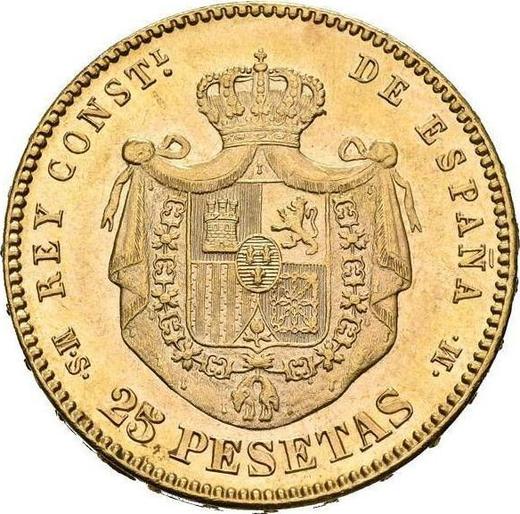 Rewers monety - 25 pesetas 1881 MSM "Typ 1881-1885" - cena złotej monety - Hiszpania, Alfons XII