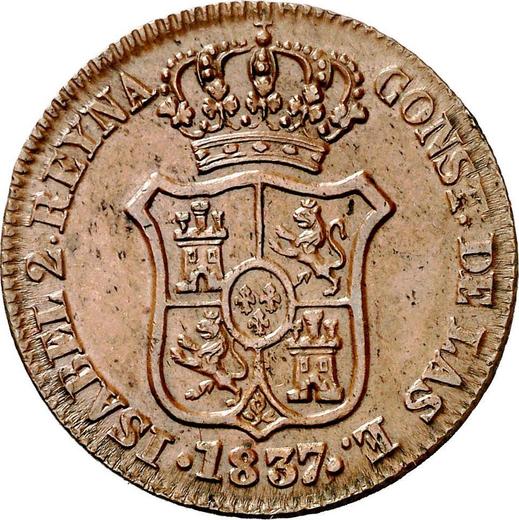 Obverse 3 Cuartos 1837 "Catalonia" -  Coin Value - Spain, Isabella II