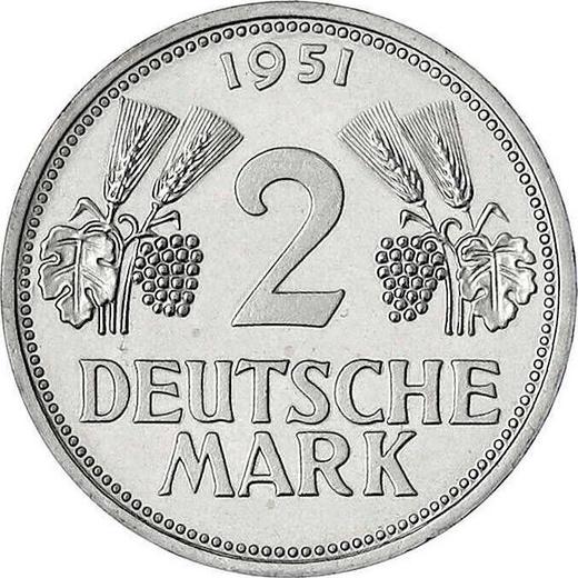 Avers 2 Mark 1951 F - Münze Wert - Deutschland, BRD