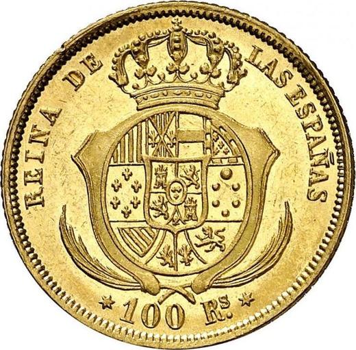 Reverse 100 Reales 1858 6-pointed star - Gold Coin Value - Spain, Isabella II