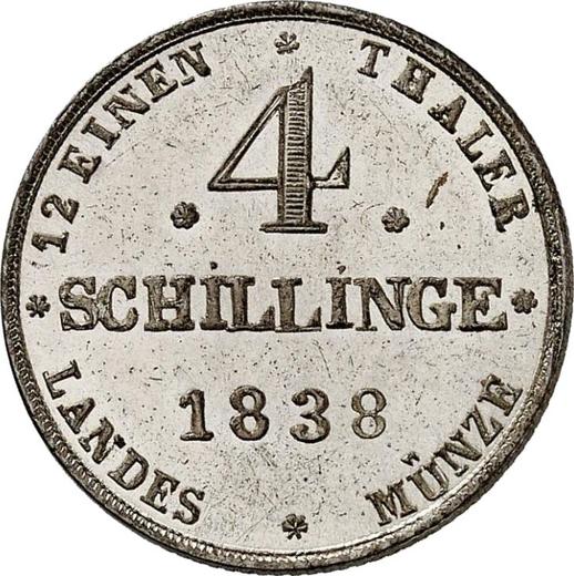Reverse 4 Schilling 1838 - Silver Coin Value - Mecklenburg-Schwerin, Paul Friedrich
