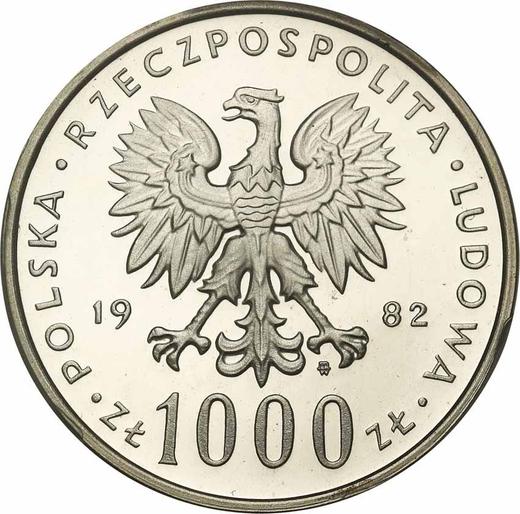 Obverse 1000 Zlotych 1982 MW "John Paul II" Silver - Silver Coin Value - Poland, Peoples Republic