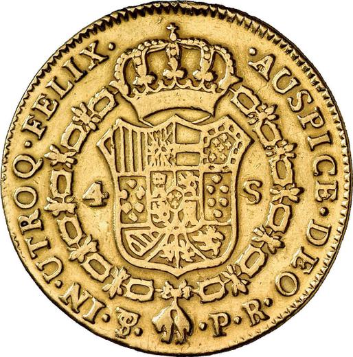 Reverse 4 Escudos 1786 PTS PR - Gold Coin Value - Bolivia, Charles III