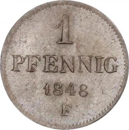 Reverse 1 Pfennig 1848 F - Coin Value - Saxony-Albertine, Frederick Augustus II