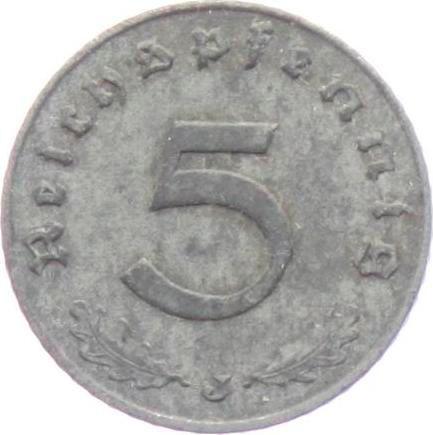 Obverse 5 Reichspfennig 1940 J "Type 1940-1944" -  Coin Value - Germany, Third Reich