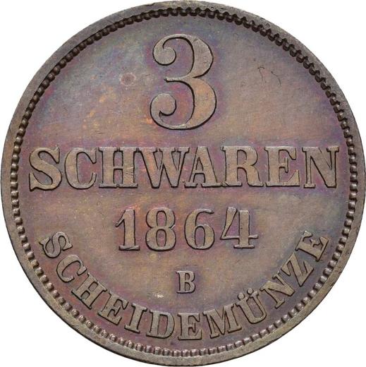 Reverse 3 Schwaren 1864 B -  Coin Value - Oldenburg, Nikolaus Frederick Peter