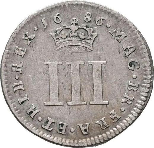 Reverse Threepence 1686 - Silver Coin Value - United Kingdom, James II