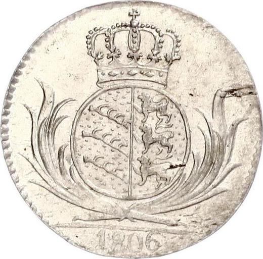 Rewers monety - 6 krajcarów 1806 "Typ 1806-1814" - cena srebrnej monety - Wirtembergia, Fryderyk I