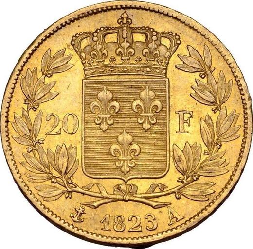 Reverse 20 Francs 1823 A "Type 1816-1824" - Gold Coin Value - France, Louis XVIII