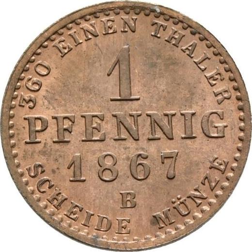 Reverse 1 Pfennig 1867 B -  Coin Value - Anhalt-Dessau, Leopold Frederick