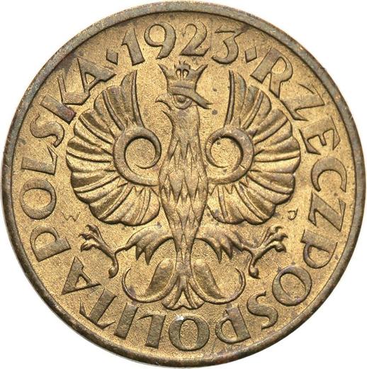 Аверс монеты - 2 гроша 1923 года WJ - цена монеты - Польша, II Республика