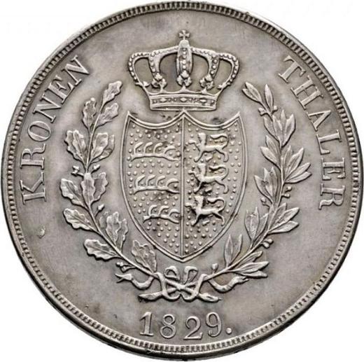 Реверс монеты - Талер 1829 года W - цена серебряной монеты - Вюртемберг, Вильгельм I