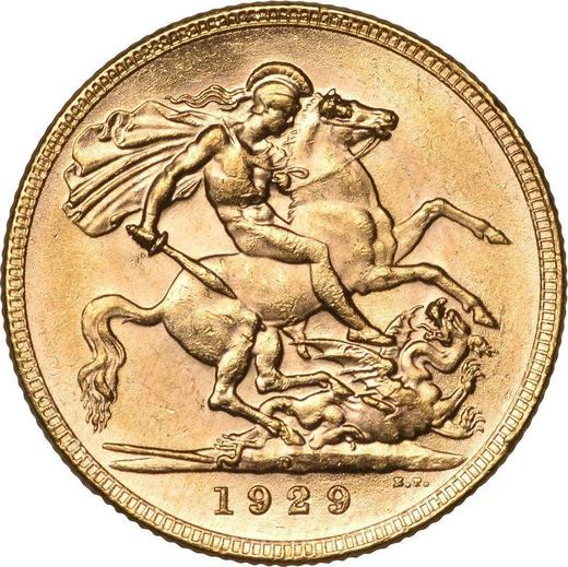 Reverse Sovereign 1929 P - Gold Coin Value - Australia, George V