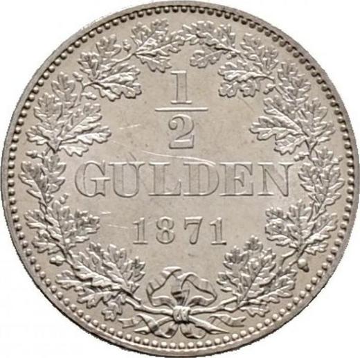 Reverso Medio florín 1871 - valor de la moneda de plata - Wurtemberg, Carlos I