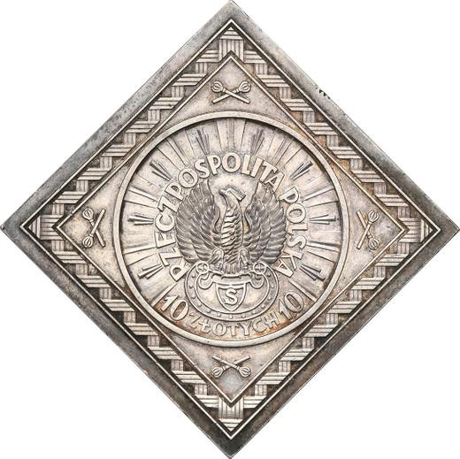 Obverse Pattern 10 Zlotych 1934 "Jozef Pilsudski" Klippe - Silver Coin Value - Poland, II Republic