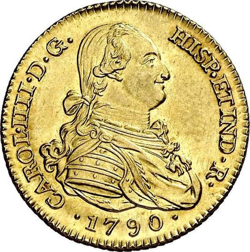 Obverse 2 Escudos 1790 M MF - Gold Coin Value - Spain, Charles IV