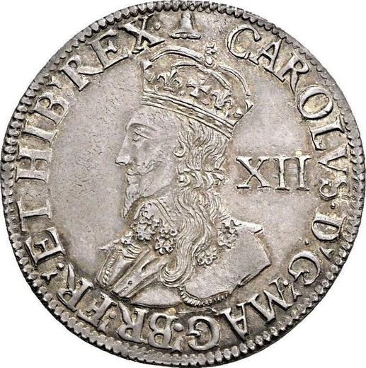 Obverse Shilling no date (1625-1642) "Fourth draped bust" Plume above the shield Without outline - Silver Coin Value - United Kingdom, Charles I
