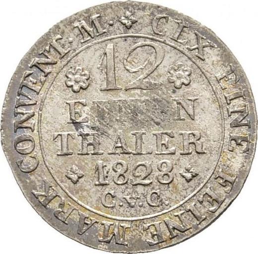 Reverse 1/12 Thaler 1828 CvC - Silver Coin Value - Brunswick-Wolfenbüttel, Charles II