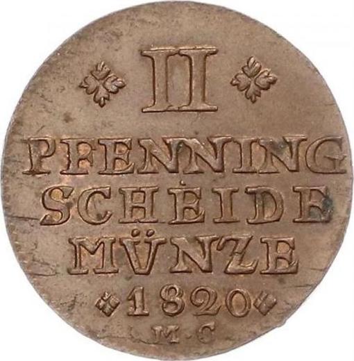 Reverse 2 Pfennig 1820 MC -  Coin Value - Brunswick-Wolfenbüttel, Charles II