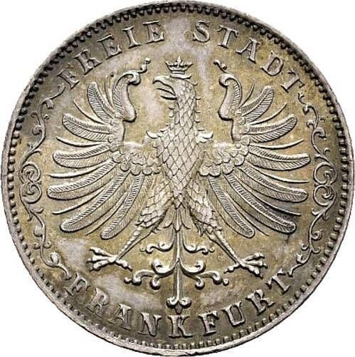 Anverso Medio florín 1846 - valor de la moneda de plata - Fráncfort del Meno, Ciudad Libre
