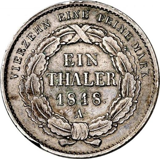 Revers Probe Taler 1818 A - Silbermünze Wert - Preußen, Friedrich Wilhelm III