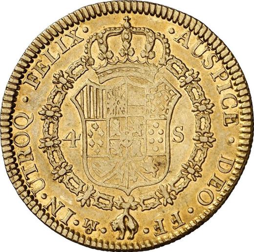 Reverso 4 escudos 1782 Mo FF - valor de la moneda de oro - México, Carlos III