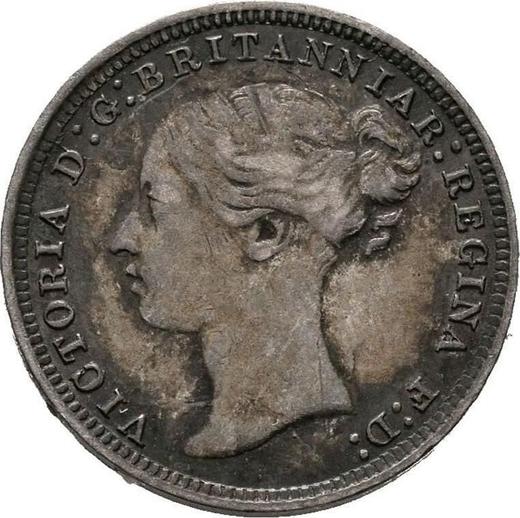 Awers monety - 3 pensy 1876 - cena srebrnej monety - Wielka Brytania, Wiktoria