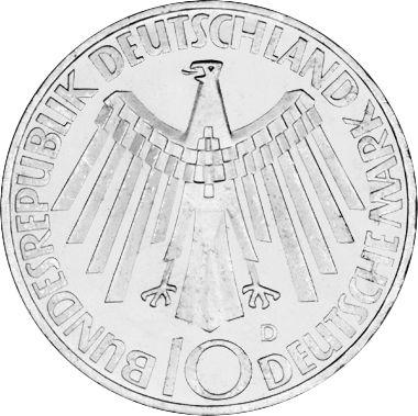 Revers 10 Mark 1972 D "Olympischen Spiele" - Silbermünze Wert - Deutschland, BRD