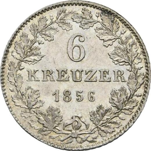 Revers 6 Kreuzer 1856 "Typ 1846-1856" - Silbermünze Wert - Frankfurt am Main, Freie Stadt