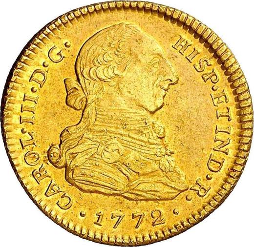 Obverse 2 Escudos 1772 P JS - Gold Coin Value - Colombia, Charles III