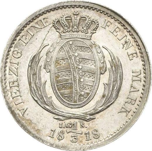 Reverse 1/3 Thaler 1818 I.G.S. - Silver Coin Value - Saxony-Albertine, Frederick Augustus I