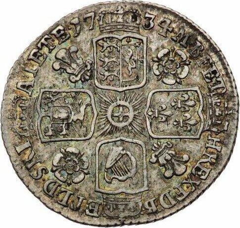 Reverse Sixpence 1734 "Young Head" - Silver Coin Value - United Kingdom, George II